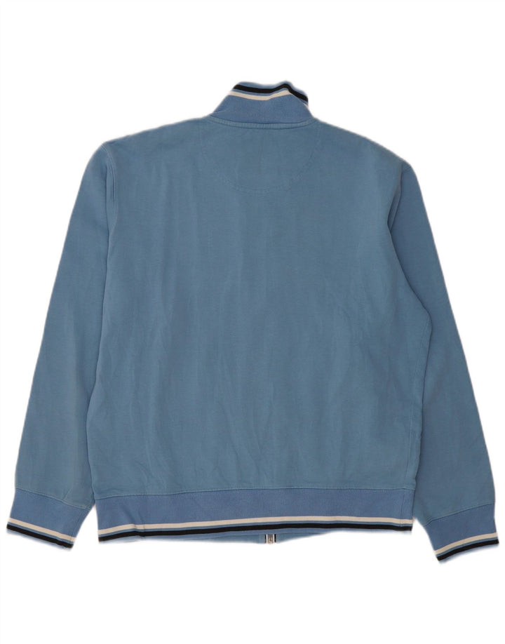 Sergio Tacchini Jaqueta masculina de agasalho grande de algodão listrado azul