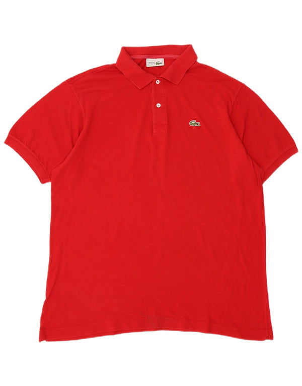 Camisa polo masculina LACOSTE tamanho 7 2XL algodão vermelho