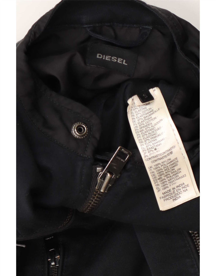 Diesel Mens Biker Jacket UK 36 Pequeno Algodão Azul Marinho