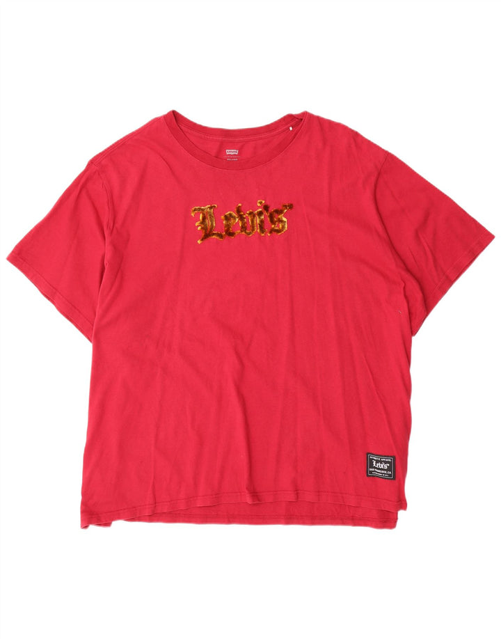 Camiseta masculina Levi's Relaxed Graphic Top 2XL de algodão vermelho