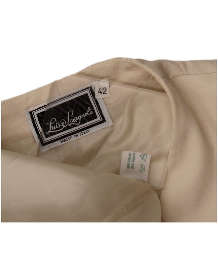 LUISA SPAGNOLI Jaqueta blazer feminina de 3 botões IT 42 acetato bege médio