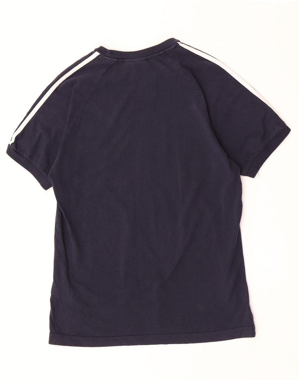 Adidas Mens Camiseta Top Médio Algodão Azul Marinho
