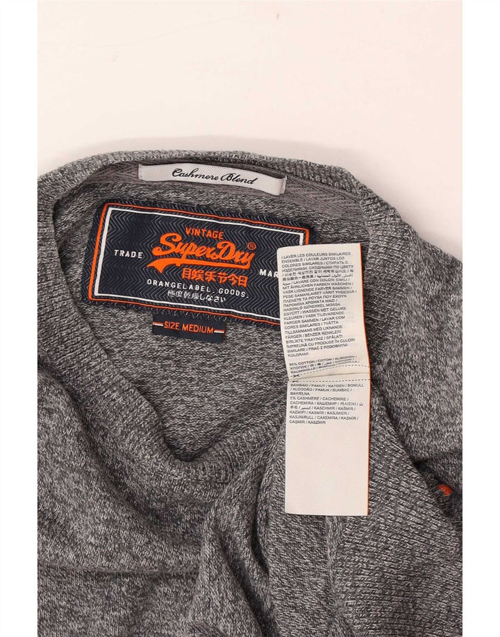 Suéter masculino Superdry com gola canoa e algodão cinza médio