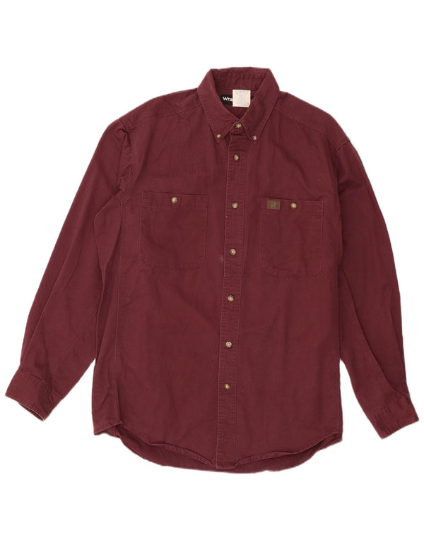 Camisa masculina Wrangler grande algodão Borgonha