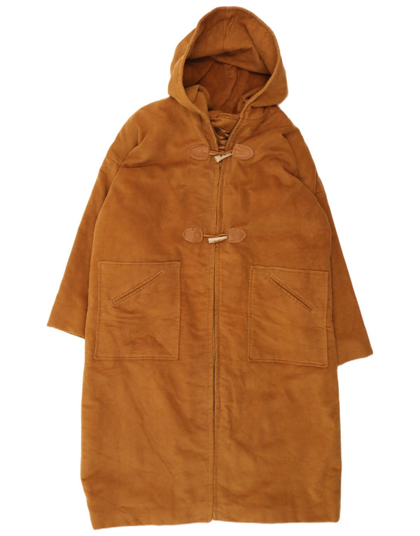 Casaco Duffle feminino vintage com capuz UK 18 XL bege