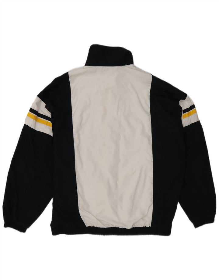 Casaco de treino masculino vintage XL preto colorblock