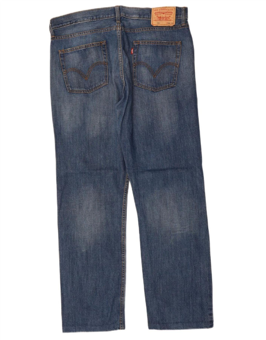 LEVI'S Masculino 751 Straight Jeans W38 L31 Azul Algodão