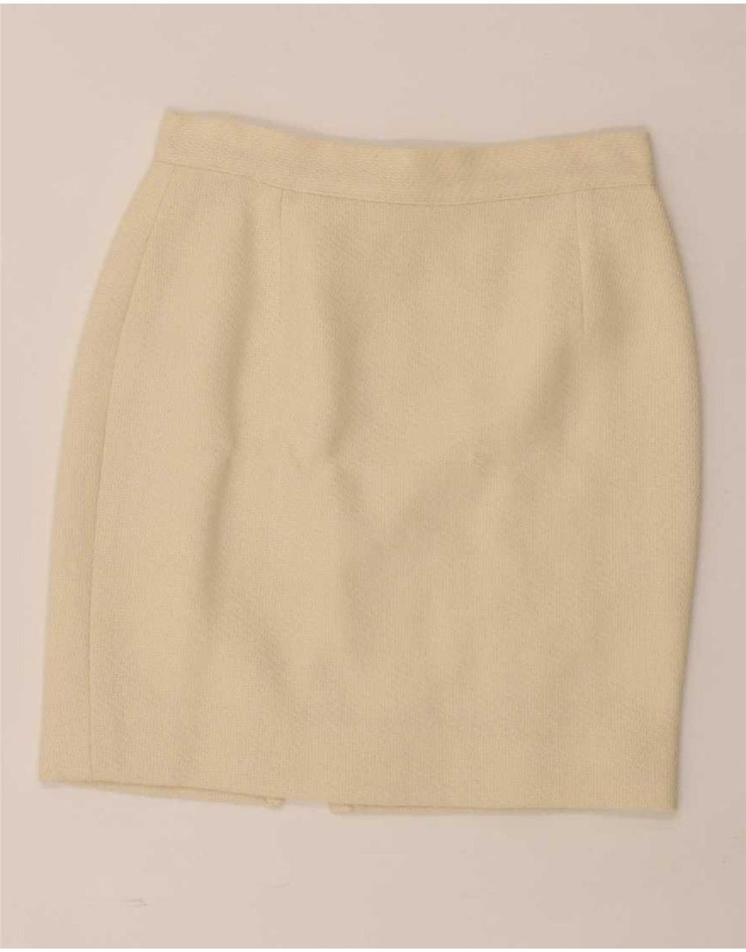 Conjunto de saia feminina de 5 botões e 2 peças da Andrea's IT 46 grande W28 lã bege