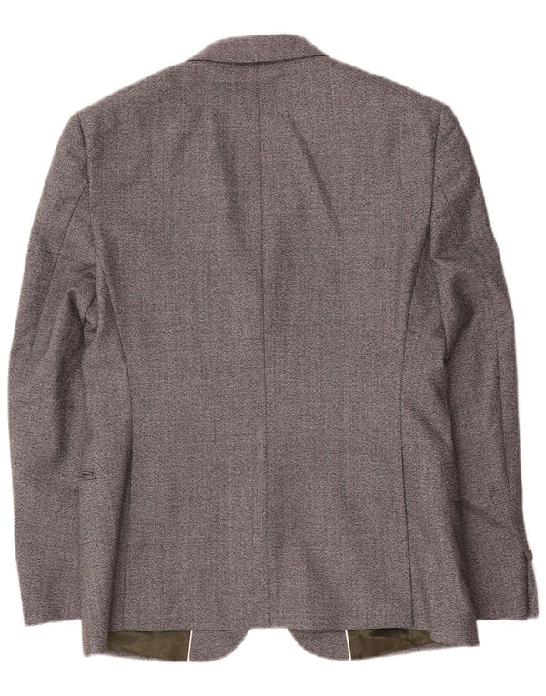 Jaqueta blazer masculina de 2 botões French Connection Reino Unido 38 cinza médio manchado