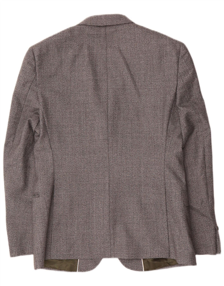 Jaqueta blazer masculina de 2 botões French Connection Reino Unido 38 cinza médio manchado