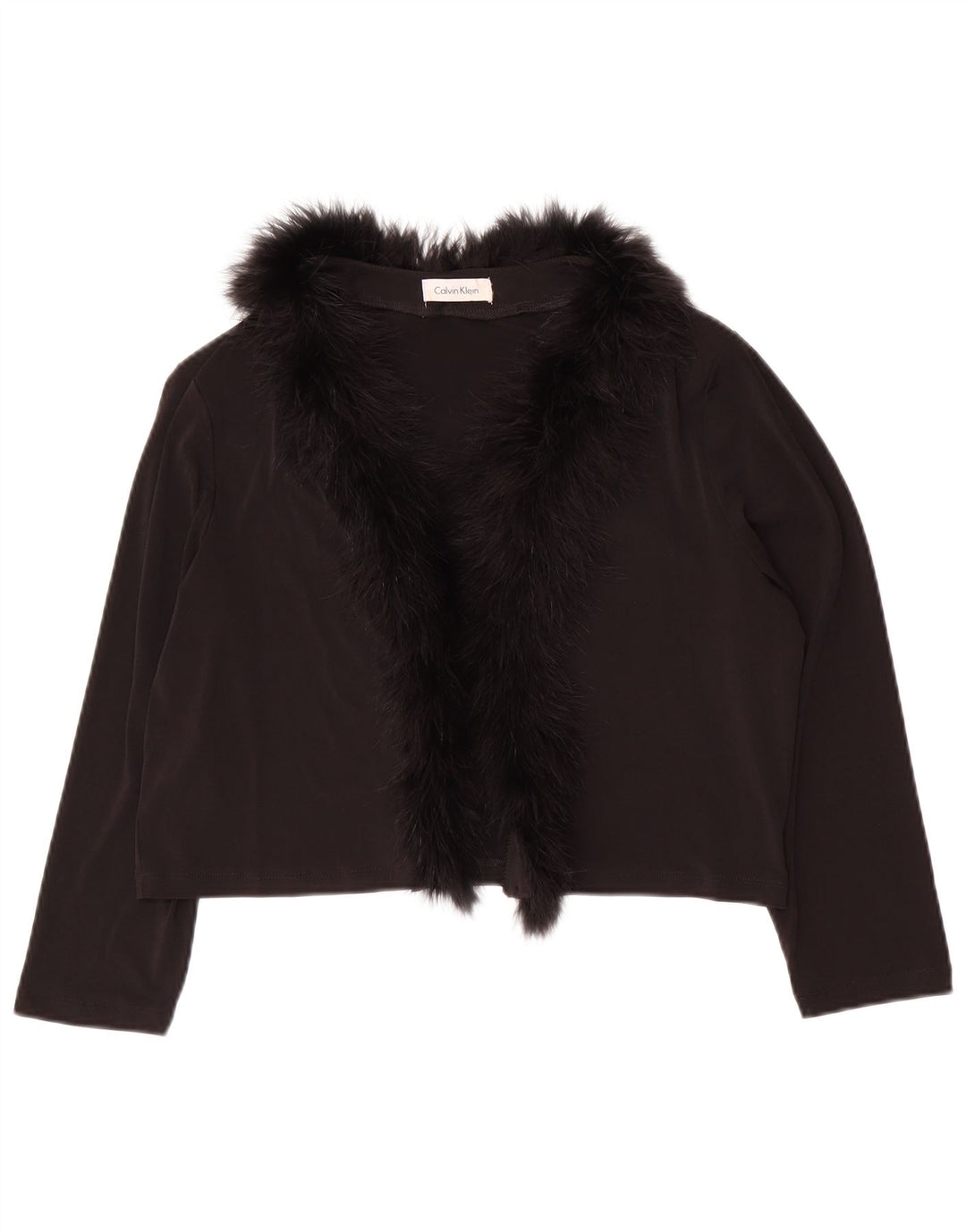 Bolero feminino CALVIN KLEIN manga 3/4 Reino Unido 14 grande poliéster preto