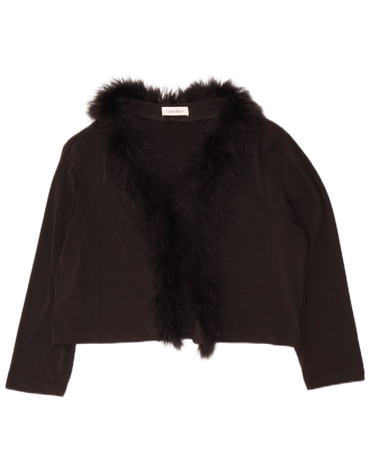 Bolero feminino CALVIN KLEIN manga 3/4 Reino Unido 14 grande poliéster preto