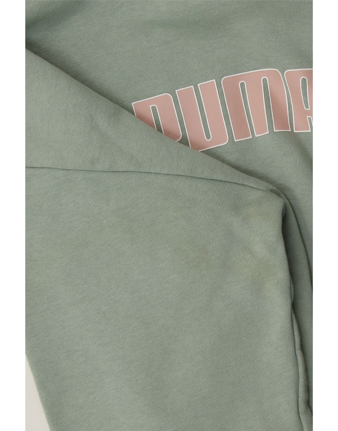 PUMA Boys Graphic Hoodie Jumper 13-14 Years Green Cotton Vintage Puma and Second-Hand Puma from Messina Hembry 