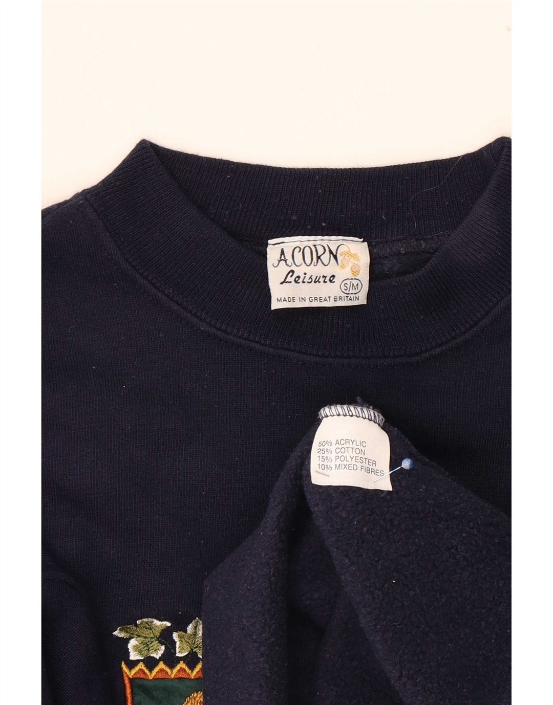 Acorn moletom feminino grande com estampa gráfica UK 10 pequeno azul marinho