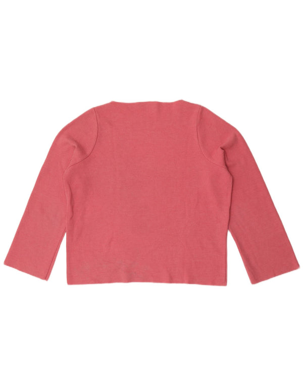 Zara Womens Trafaluc Oversized Top Manga Longa Reino Unido 10 Pequeno Algodão Rosa