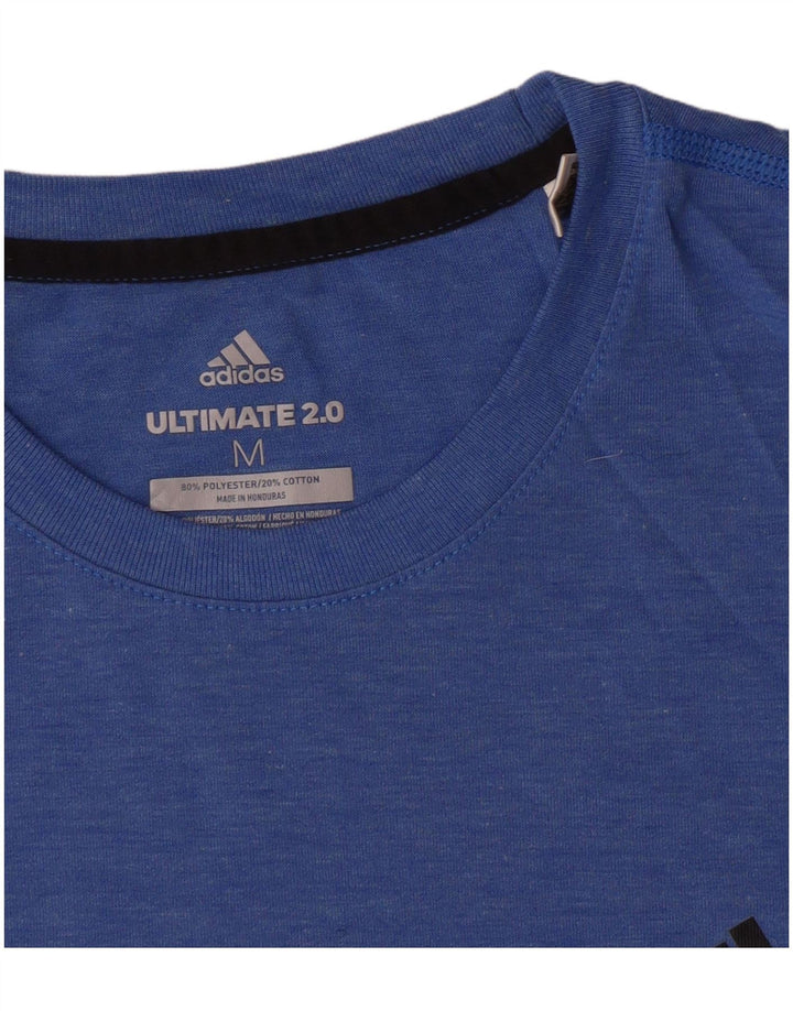 Camiseta feminina Adidas UK 12 poliéster manchado azul médio
