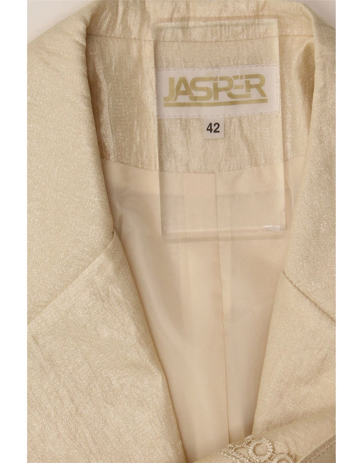 Jaqueta blazer feminina vintage manga 3/4 2 botões IT 42 bege médio