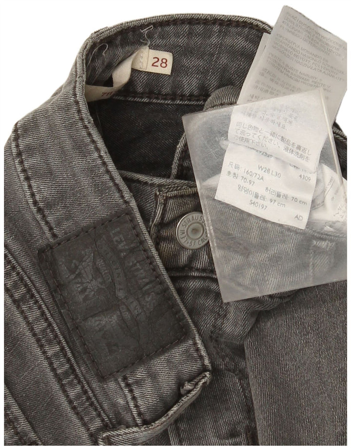 Calça jeans feminina Levi's 711 skinny W28 L30 cinza algodão
