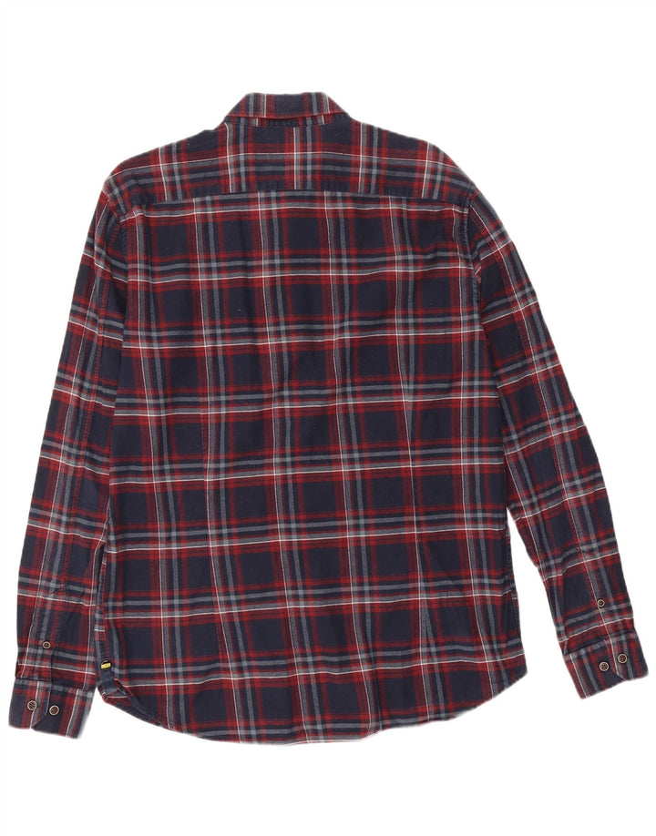 Camisa masculina de flanela Slim Fit Barbour grande algodão xadrez azul marinho