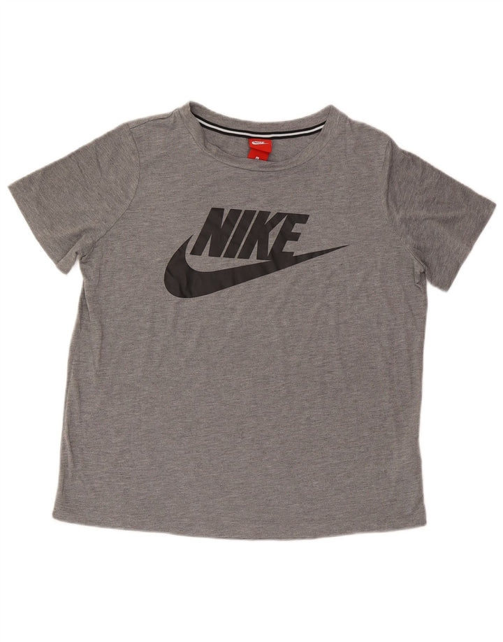 Camiseta gráfica feminina Nike UK 16 grande poliéster cinza