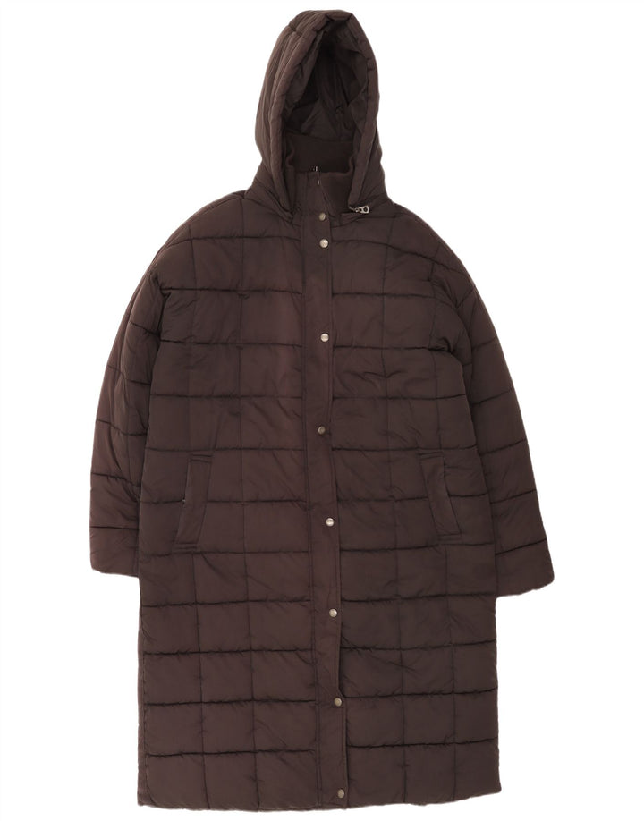 Casaco acolchoado com capuz feminino Fat Face UK 18 XL poliéster preto