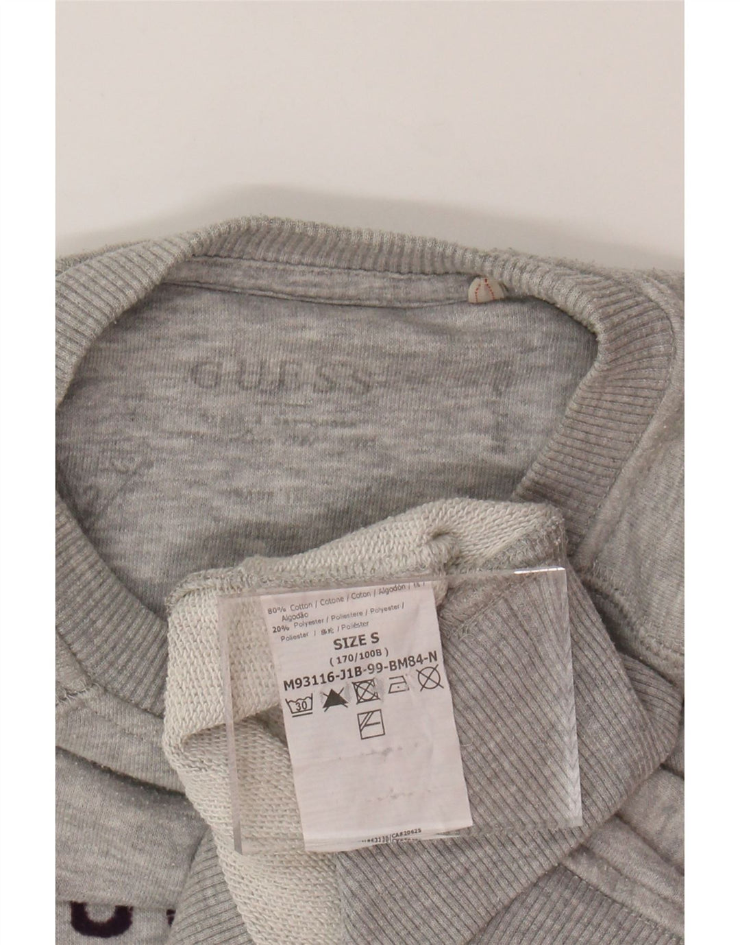 Suéter gráfico feminino GUESS UK 10 pequeno algodão cinza