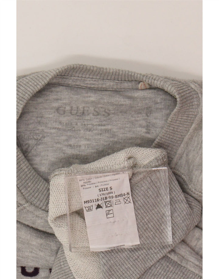Suéter gráfico feminino GUESS UK 10 pequeno algodão cinza