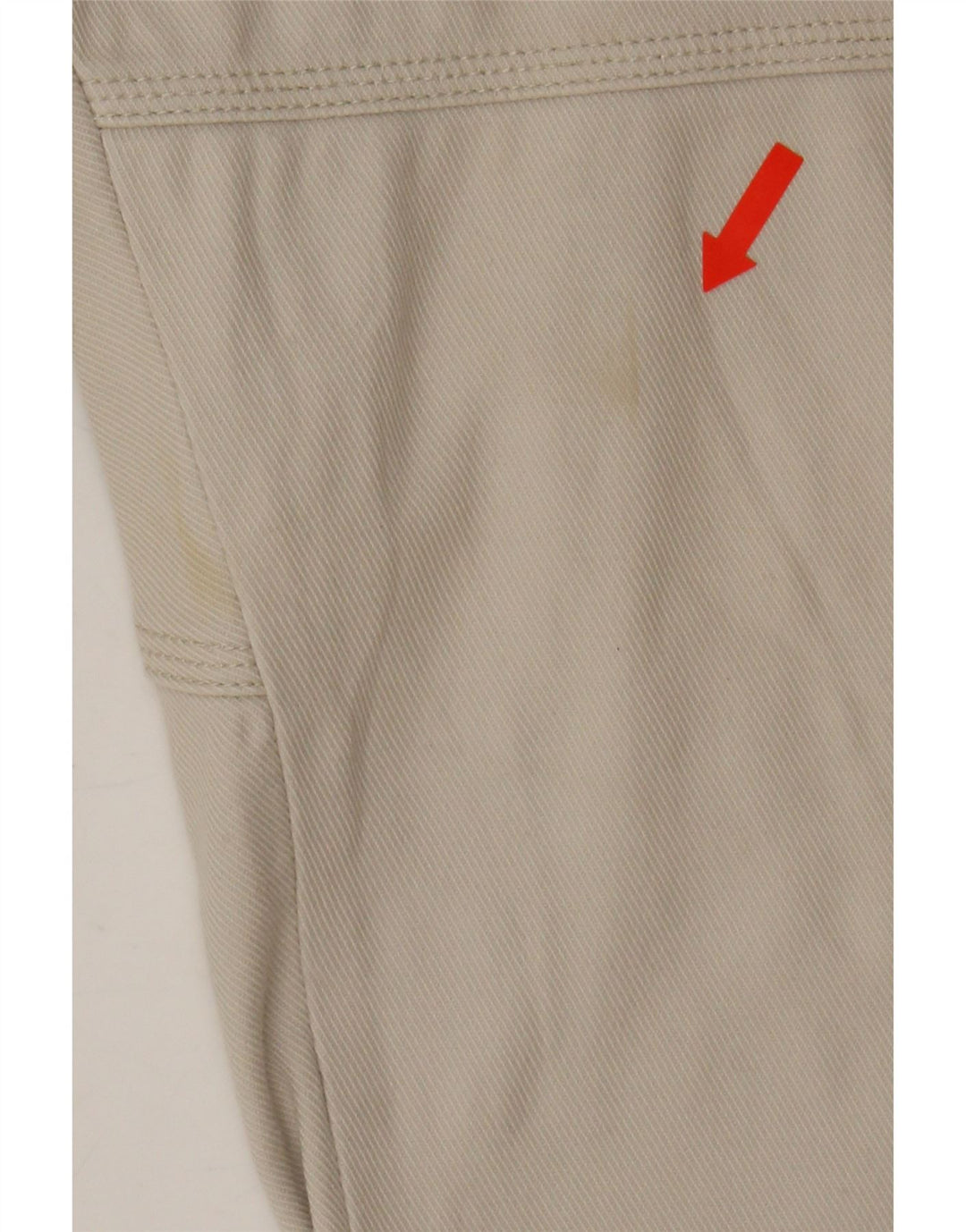 SLAM Womens Straight Cropped Trousers IT 48 XL W36 L23 Off White Cotton Vintage Slam and Second-Hand Slam from Messina Hembry 