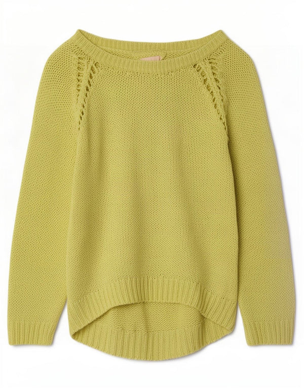 Suéter feminino Zara com gola canoa Reino Unido 14 acrílico verde médio