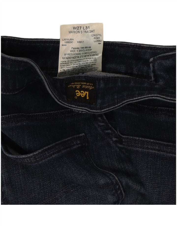 LEE Womens Marion Straight Jeans W27 L31 Navy Blue Lycra