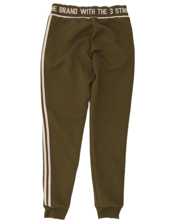 Adidas feminino três listras calças de treino joggers reino unido 8 pequeno cáqui