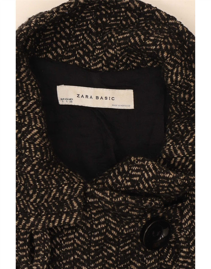 Casaco feminino Zara com peito duplo UK 10 espinha de peixe cinza pequeno