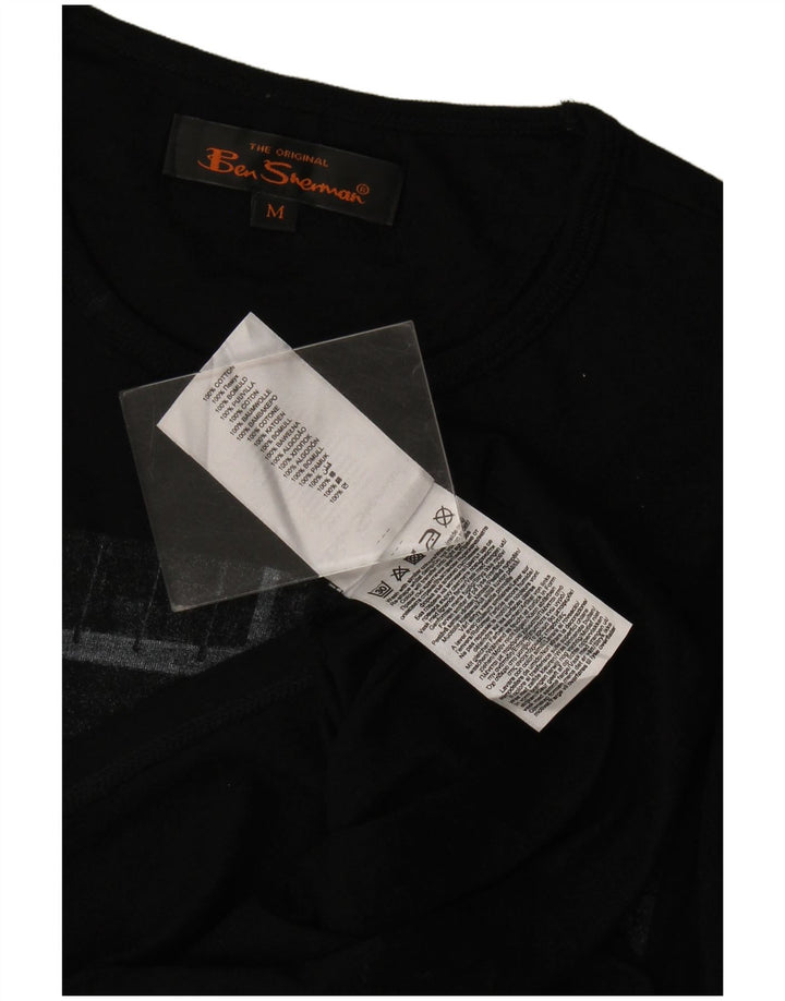 Camiseta gráfica masculina Ben Sherman Top médio algodão preto