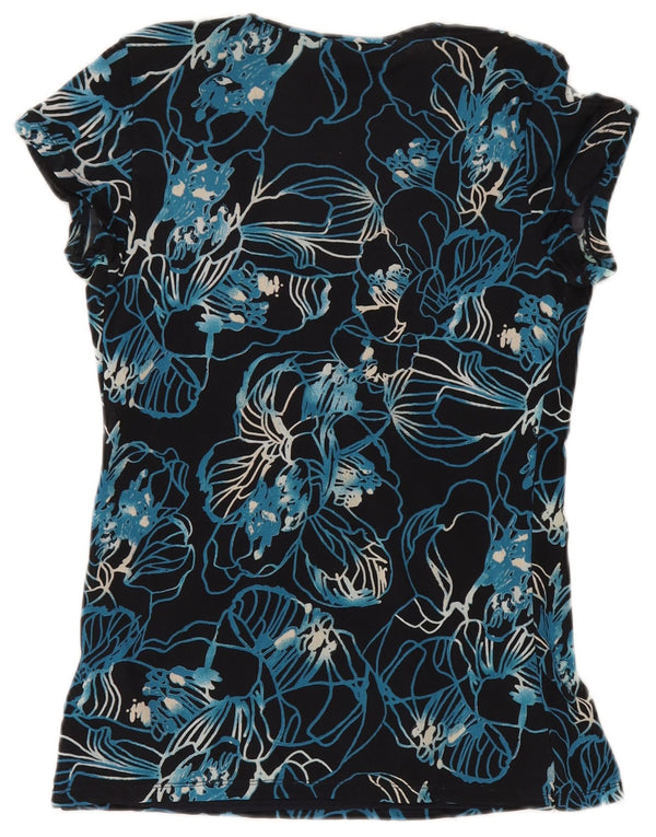 Blusa feminina Calvin Klein Jeans Top UK 12 Médio Azul Marinho Floral