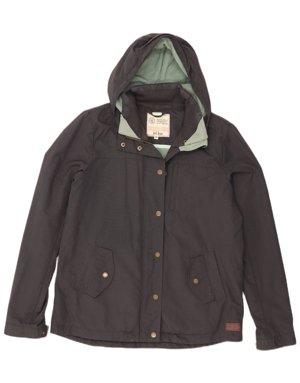 Fat Face Womens Hooded Windbreaker Jacket UK 12 Medium  Grey Nylon