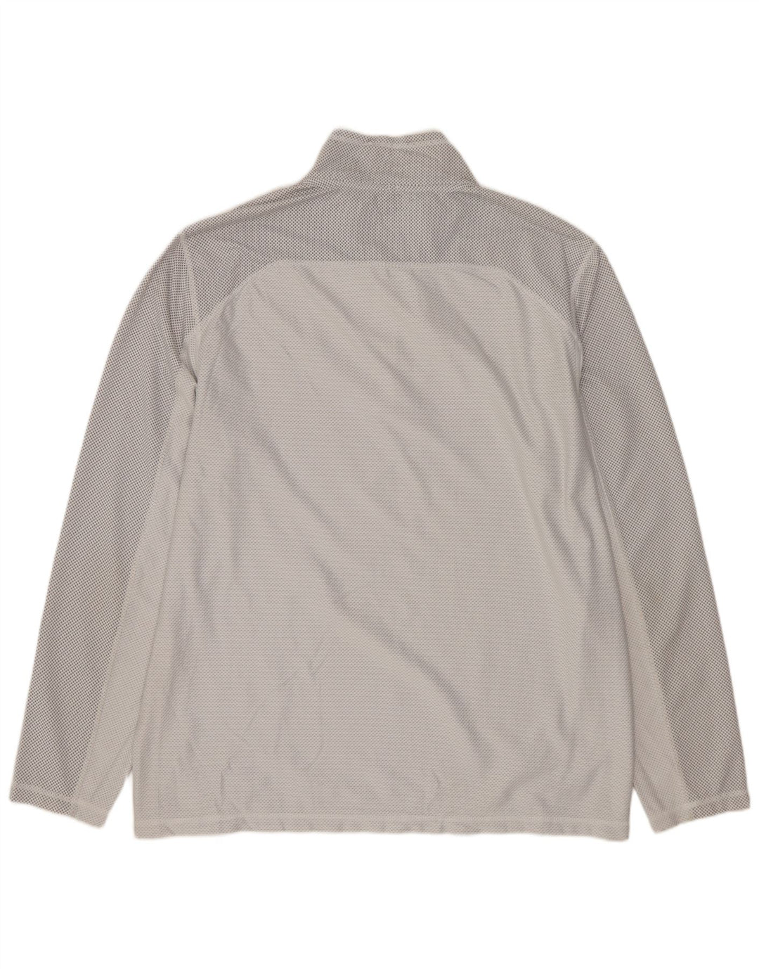 CALVIN KLEIN Mens Zip Neck Pulôver Treino Top Cinza Médio Manchado