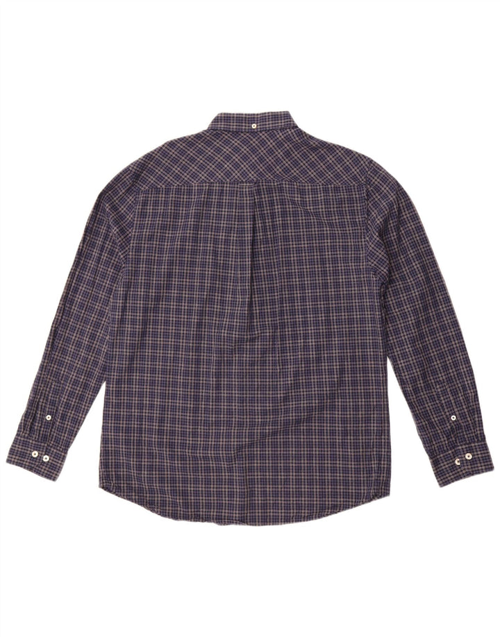Camisa masculina Ben Sherman grande algodão xadrez azul marinho