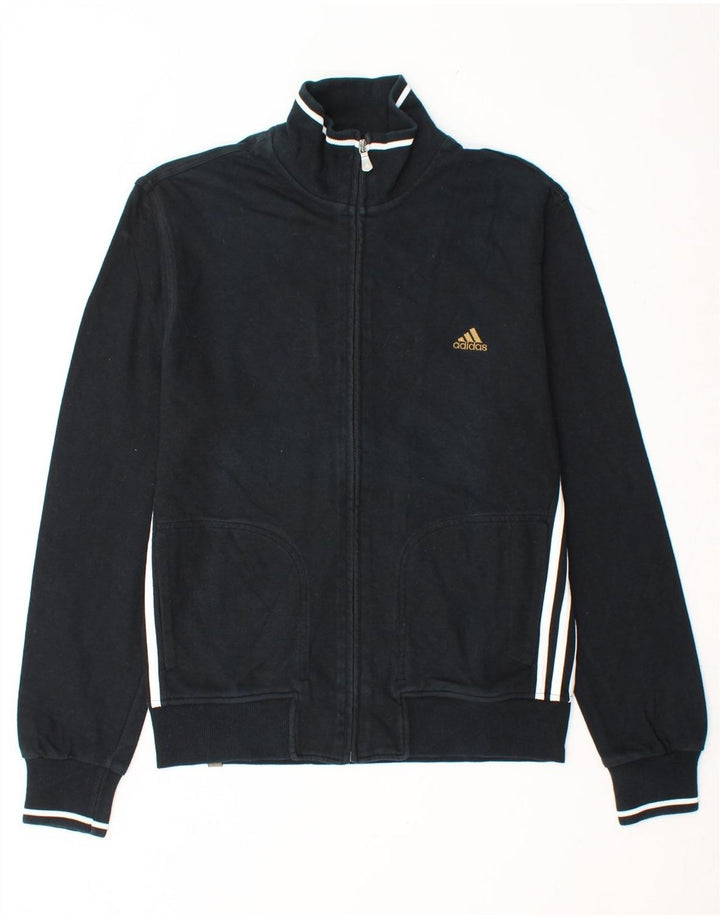 ADIDAS Mens Tracksuit Top Jacket UK 36/38 Pequeno Algodão Preto