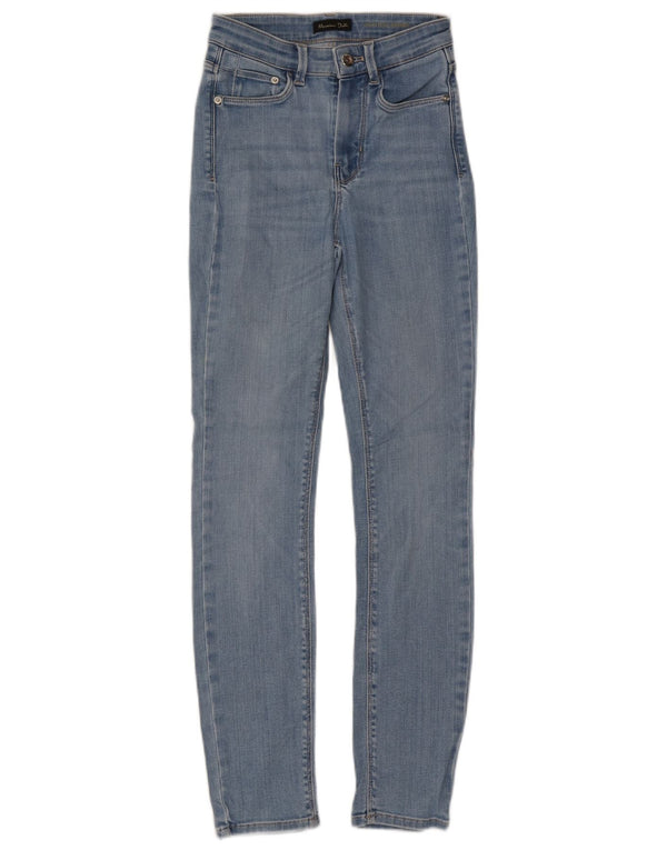 Jeans skinny de cintura alta Massimo Dutti feminino EU 34 2XS W24 L29 algodão azul