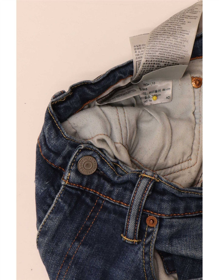 Levi's Mens Slim Jeans W34 L32 Azul Algodão