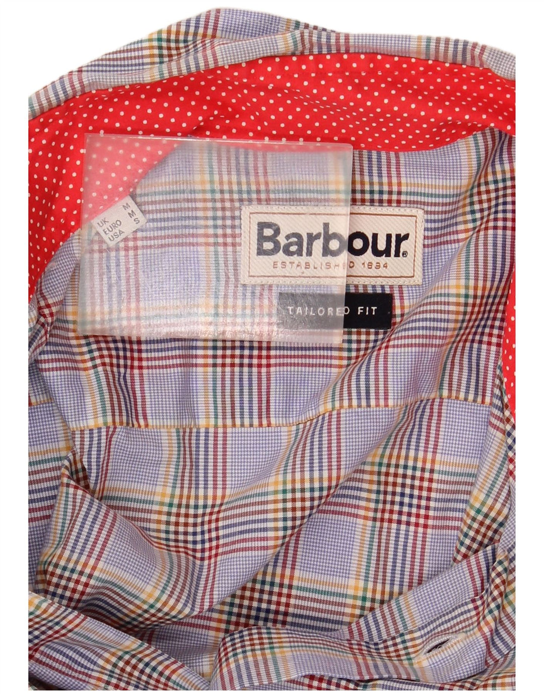 Camisa masculina BARBOUR Tailored Fit média xadrez multicolorida