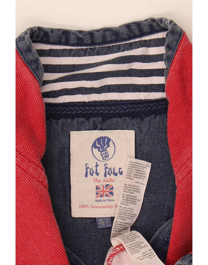 Suéter oversized feminino Fat Face UK 10 pequeno colorblock vermelho