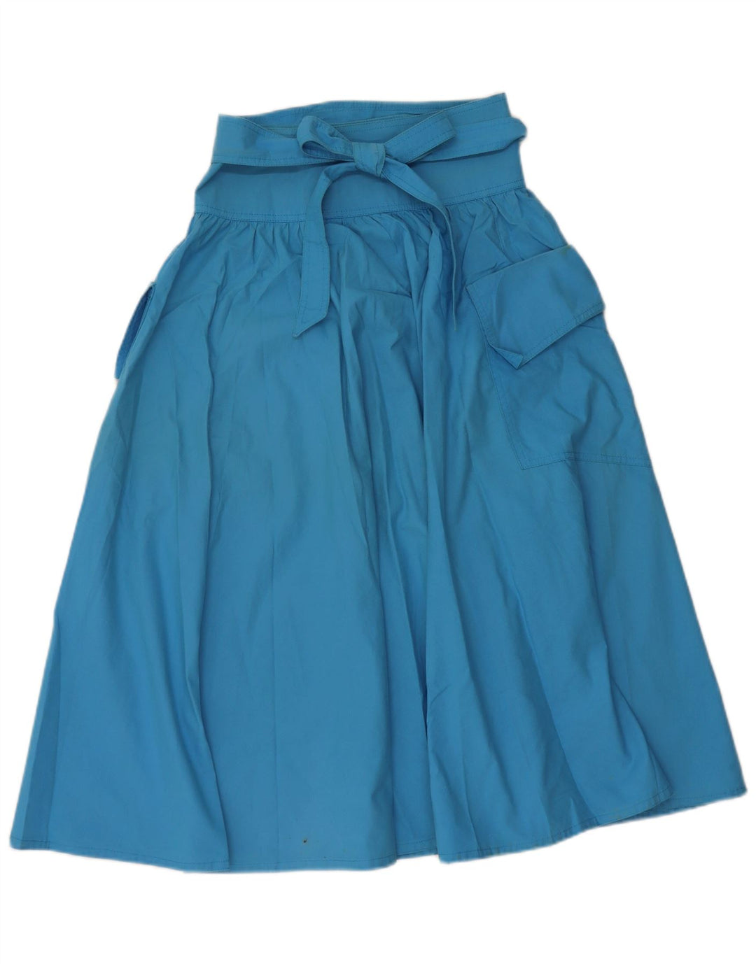 Saia feminina vintage evasê pequena W27 algodão azul