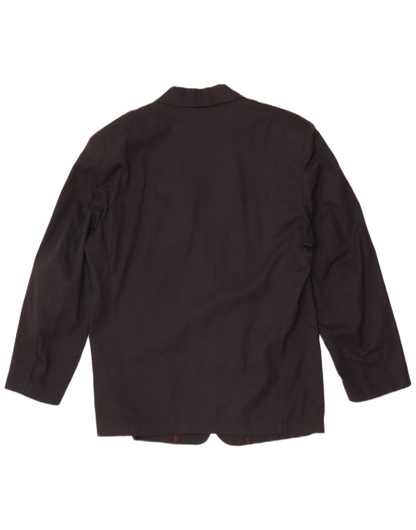 Jaqueta blazer masculina Wampum com 2 botões Reino Unido 40 grande viscose preta