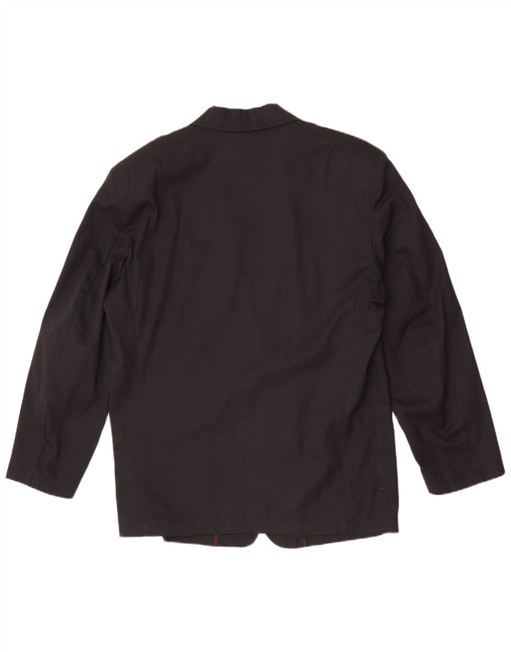 Jaqueta blazer masculina Wampum com 2 botões Reino Unido 40 grande viscose preta