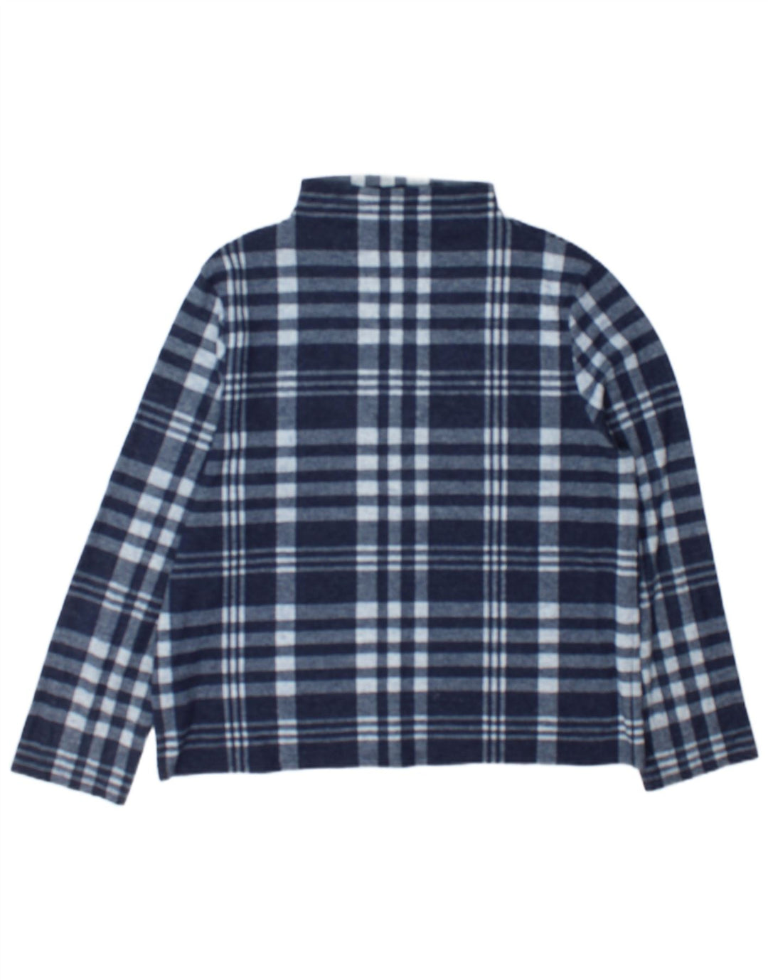 Top feminino Marks & Spencer de manga comprida UK 14 grande xadrez azul marinho