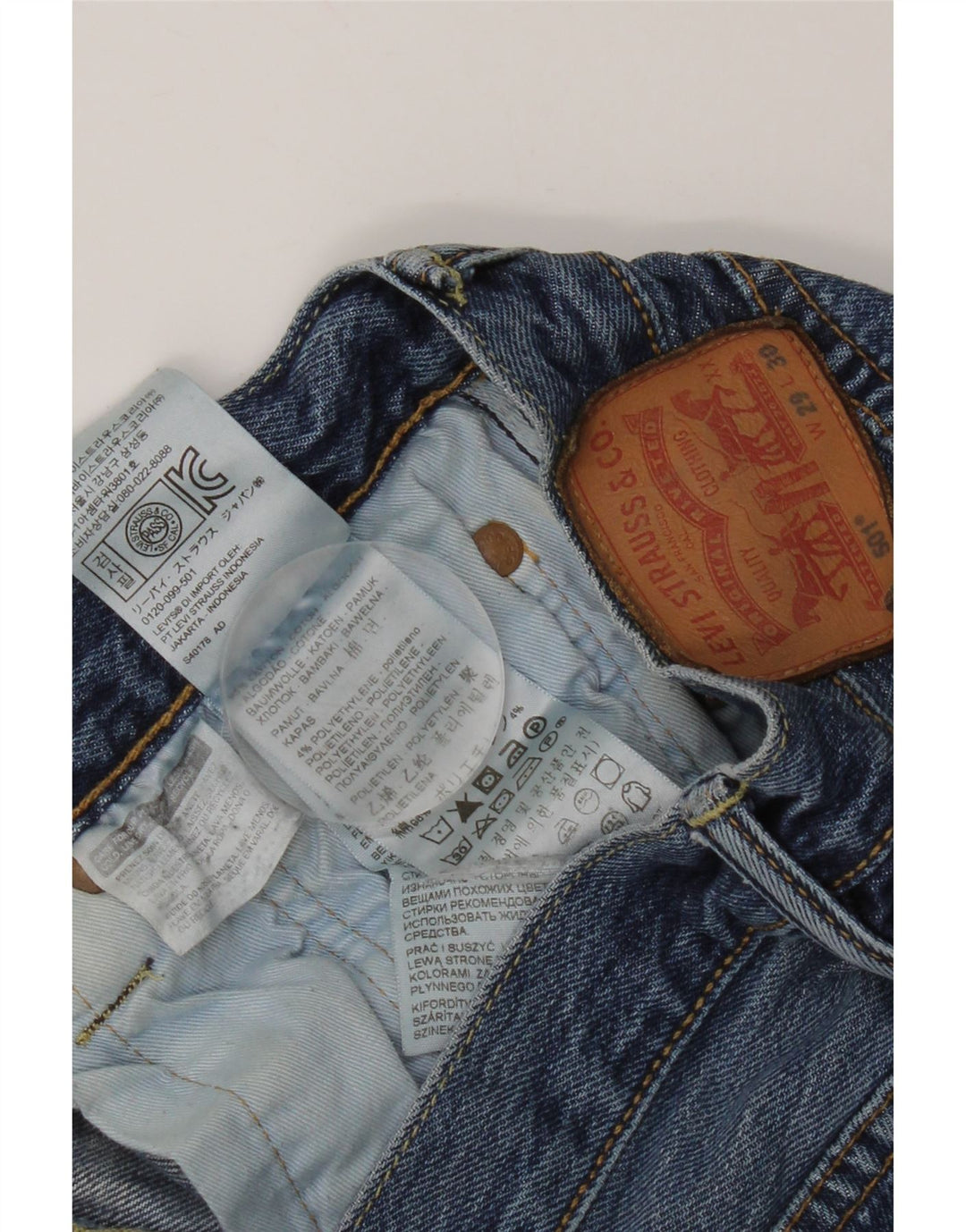 Levi's Masculino 501 Straight Jeans W29 L30 Azul Algodão