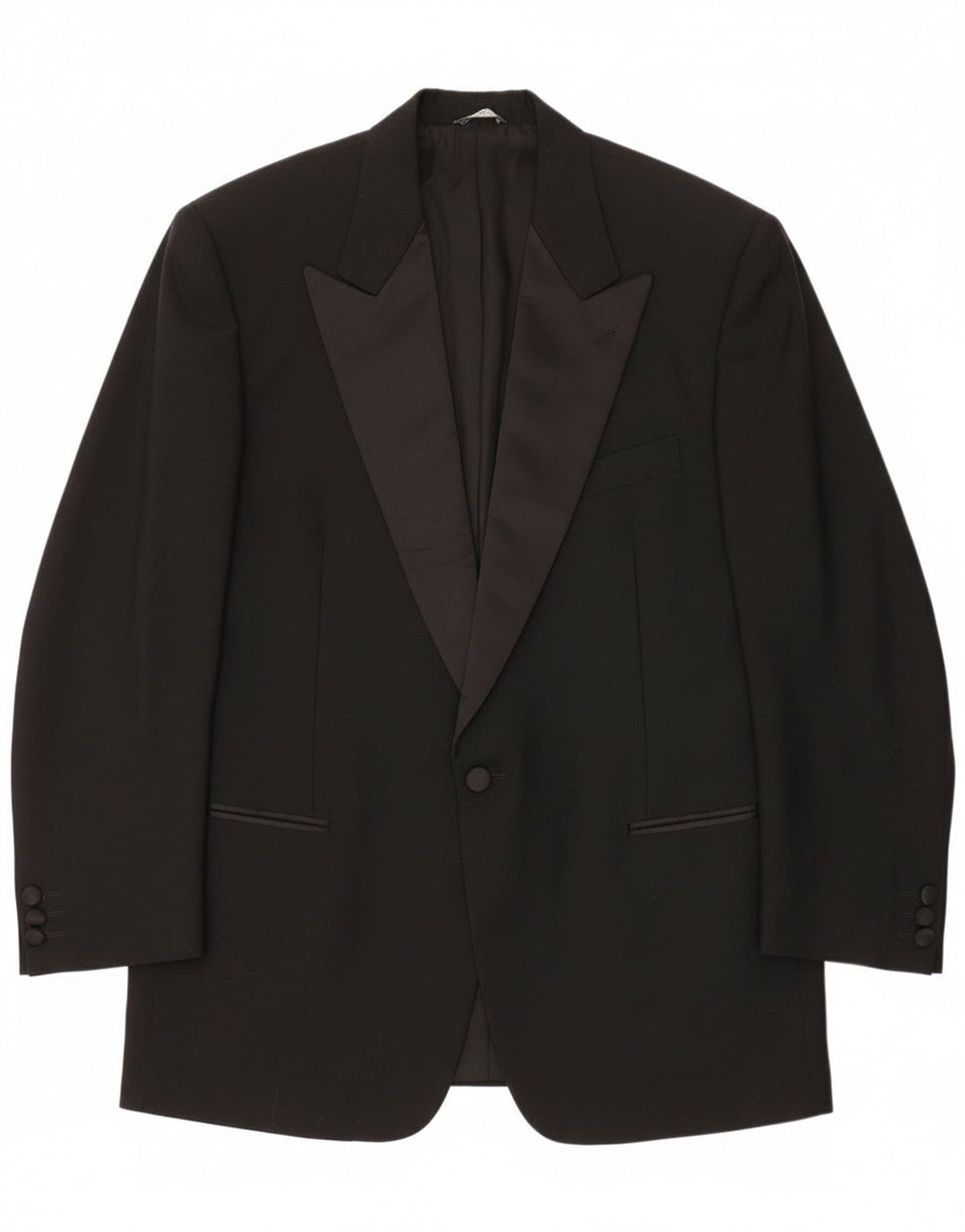 Jaqueta blazer masculina Mario Zegna com 1 botão IT 50 grande lã colorblock preta