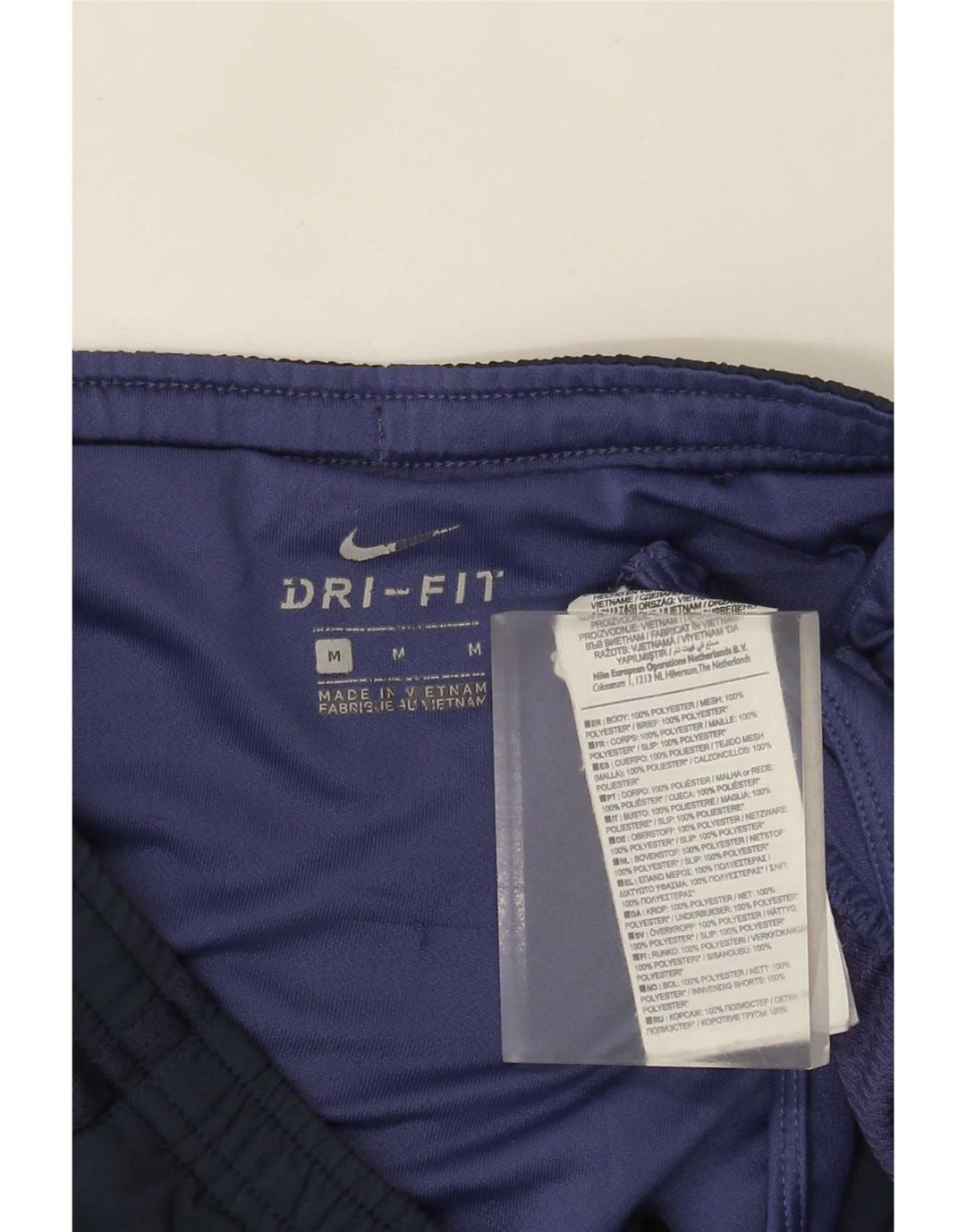 Shorts esportivos masculinos Nike Dri Fit médio azul marinho colorblock poliéster