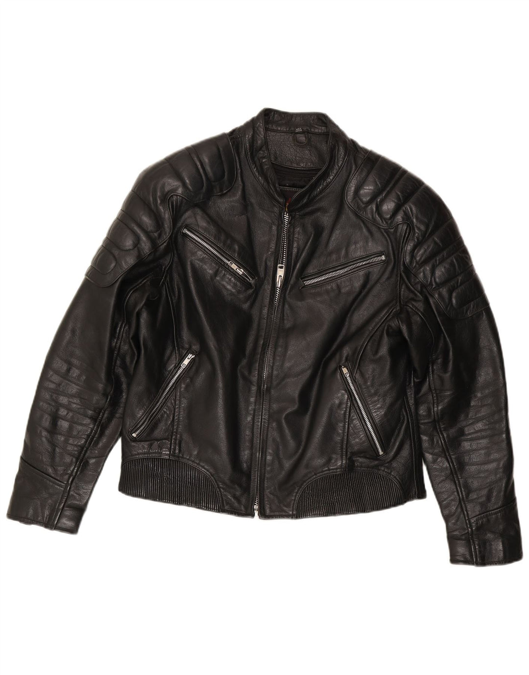 Jaqueta masculina de couro para motociclista Xelement Reino Unido 40 grande couro preto